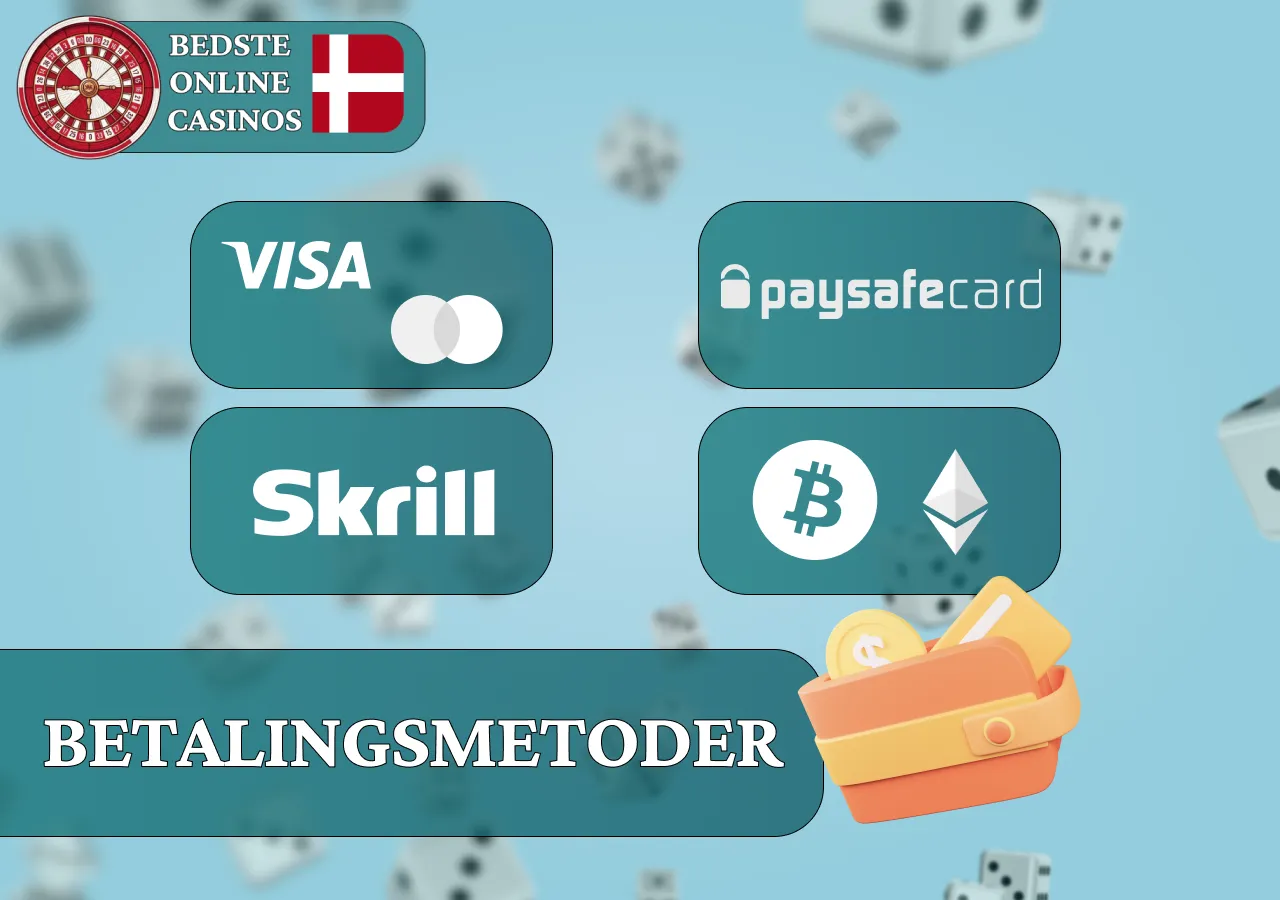 Betalingsmetoder online casinoer Danmark